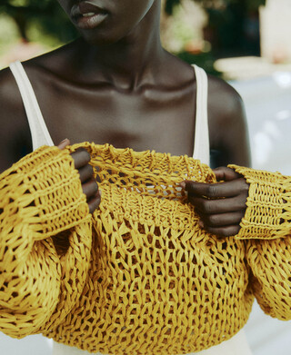 Pull oversize en maille ouverte de cupro