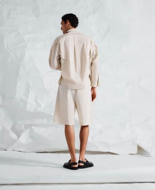 Bermuda relaxed fit rayas