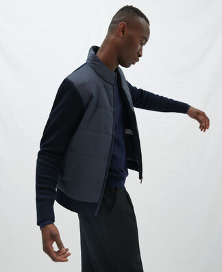 Cardigan in padded and knitted fabric