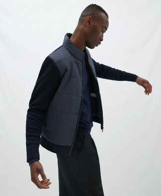 Cardigan in padded and knitted fabric Cardigan in padded and knitted fabric