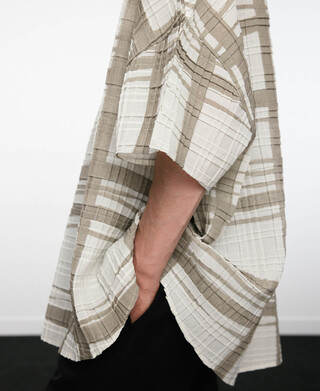 Checkered crinkle shirt