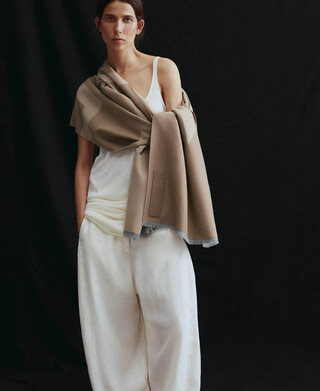 Bufanda bicolor maxi logo jacquard