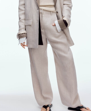 Pantal&oacute;n barrel fit lino europeo