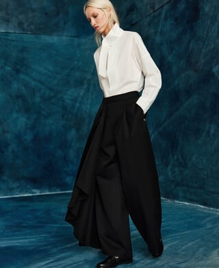 Organic cotton band collar shirt woman Organic cotton band collar shirt woman