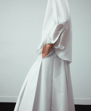 Organic cotton pleated skirt woman