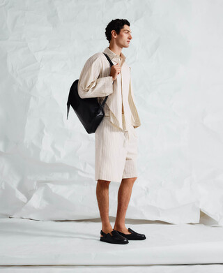 Bermuda relaxed fit rayas