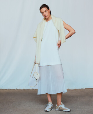 Baskets en cuir avec logo surpiqué femme