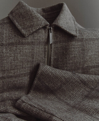 Wool blend double-faced checkered jacket