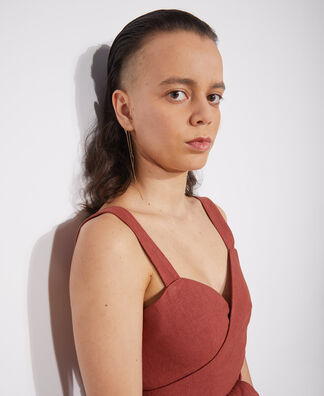 EUROPEAN LINEN CROSSOVER TOP EUROPEAN LINEN CROSSOVER TOP