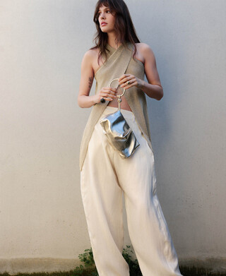 Top cruzado punto metalizado