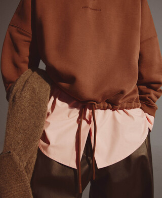 Baggy-Lederhose mit seitlichen Falten