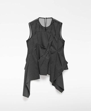 Top organza pieza superpuesta