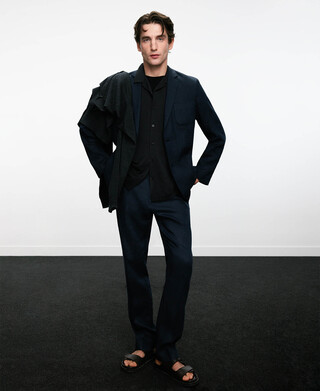 Slim fit seersucker blazer