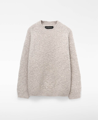 Camisola de malha r&uacute;stica em l&atilde; merino