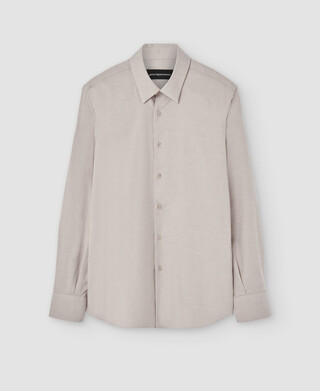 Camisa en algodón y merino Camisa en algodón y merino