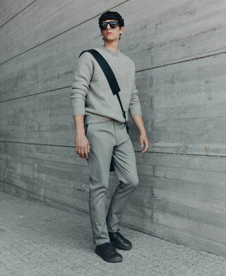 Pantalon chino regular fit microtexture