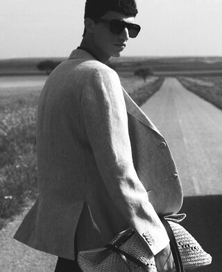 European linen tailored blazer