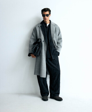 Doppelseitiger karierter Mantel für Herren Doppelseitiger karierter Mantel für Herren