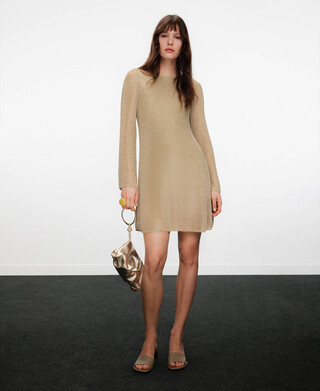 Vestido corto punto metalizado