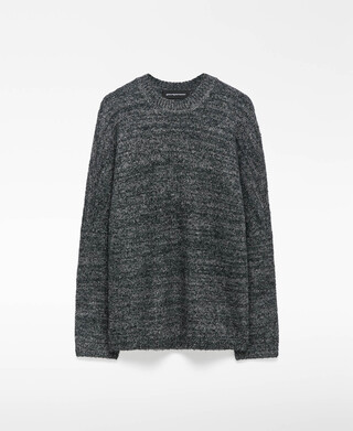 Melange terry knit sweater