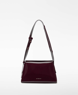 Mica patent shoulder bag
