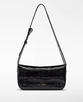 Mica croc-embossed shoulder bag