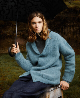Cardigan in wool fabric Cardigan in wool fabric