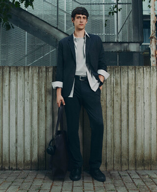 Blazer regular fit microtextur&eacute;