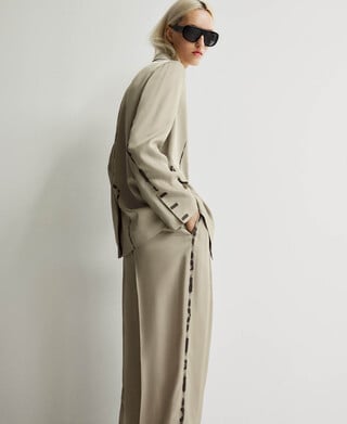 Paint-effect barrel fit trousers woman Paint-effect barrel fit trousers woman