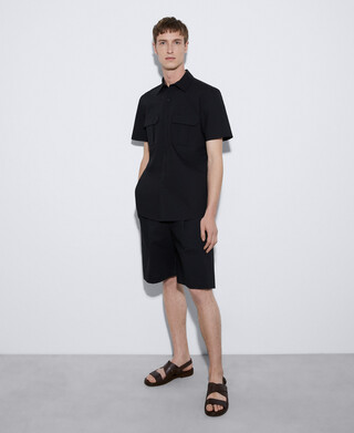 Cotton seersucker short sleeve shirt Cotton seersucker short sleeve shirt