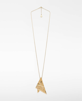 Folded triangular pendant necklace
