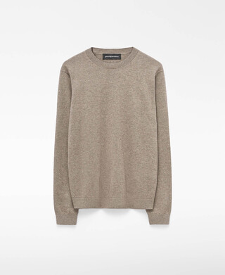 Wool and cotton crew collar sweater