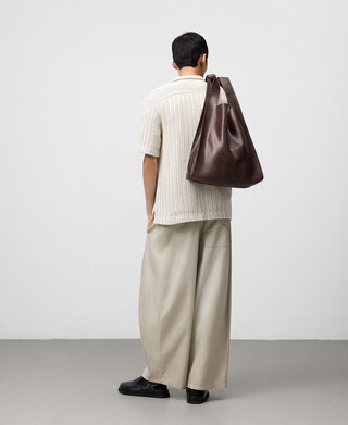 Sac cabas en cuir marron homme