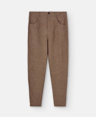 Five-pocket linen trousers