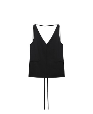 Tailored vest with open back woman