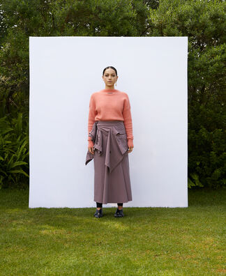 Cotton and nylon belted skirt Cotton and nylon belted skirt