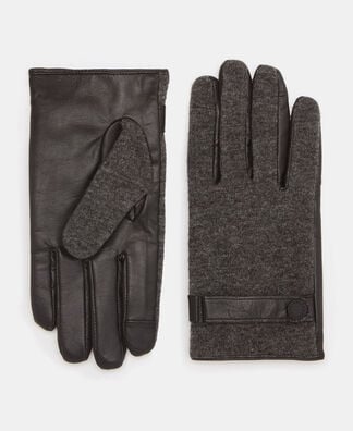Leather and knitted gloves