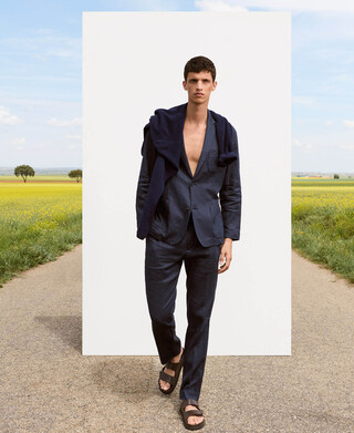 Linen tailored blazer