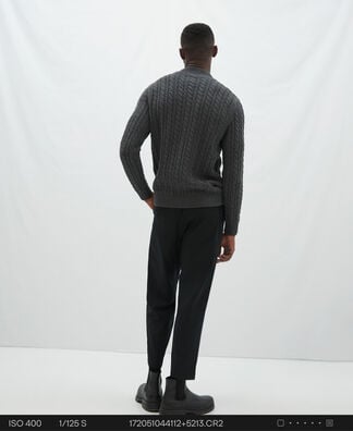 Cotton and wool eights sweater