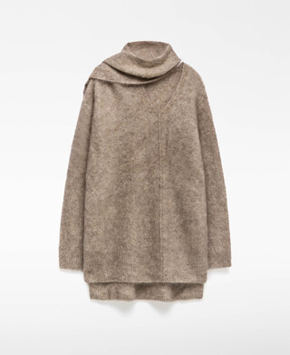 Jersey cuello bufanda cardado