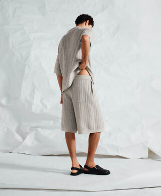 Bermuda oversize textura rafia