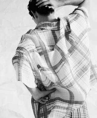 Camisa crinkle cuadros