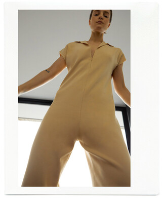 Viscose and recycled nylon jumpsuit