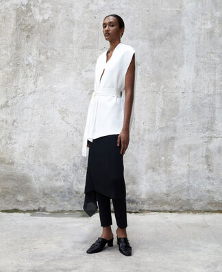 Double-fronted viscose waistcoat Double-fronted viscose waistcoat