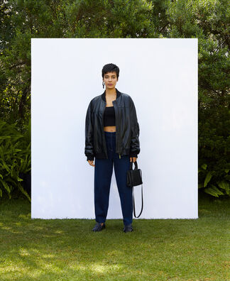 Leather texture oversize bomber Leather texture oversize bomber