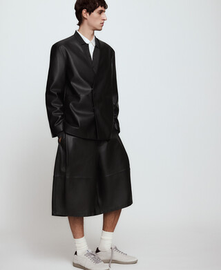 Leather-Non-Leather kimono jacket