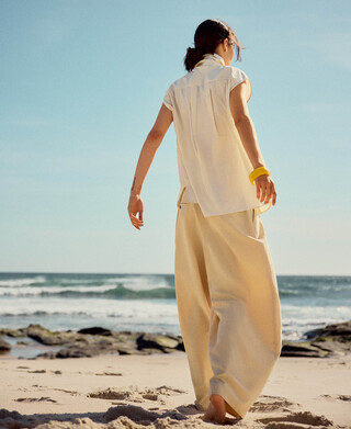 Wrap pleated trousers