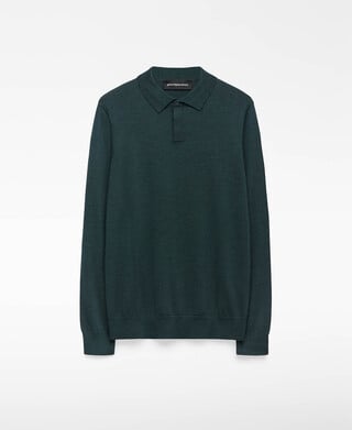 Merino wool long sleeve polo shirt man Merino wool long sleeve polo shirt man