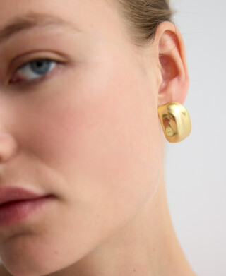 Gold-tone metal earrings woman