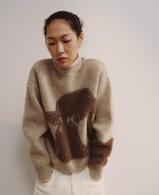 &Uuml;bergro&szlig;er spanischer Woll-Schaf-Pullover
